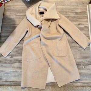 BCBG MaxAzria Ecru Wool Car Coat